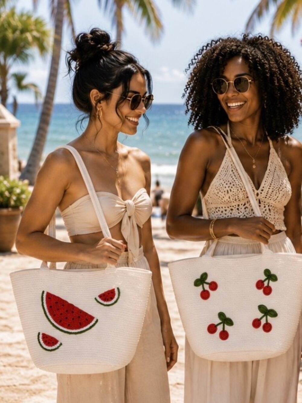 NWT Viral Sunglow Embroidered Watermelon Beach Tote - Ships FREE 🍉